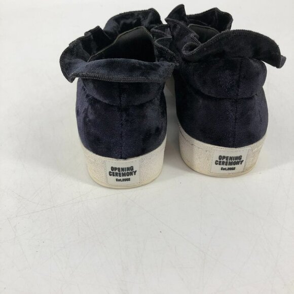 Opening Ceremony black velvet  Didi ruffle platform sneakers size 7 - Picture 4 of 16